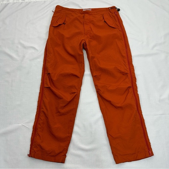 Bugle Boy Men’s 34- 31” Hi Tech Survival Apparel Orange Zip Side Parachute Pants - Picture 1 of 15